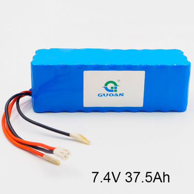 Rectangular 7.4V Lithium Ion Battery , 37.5Ah 18650 Lithium Battery Pack Rechargeable